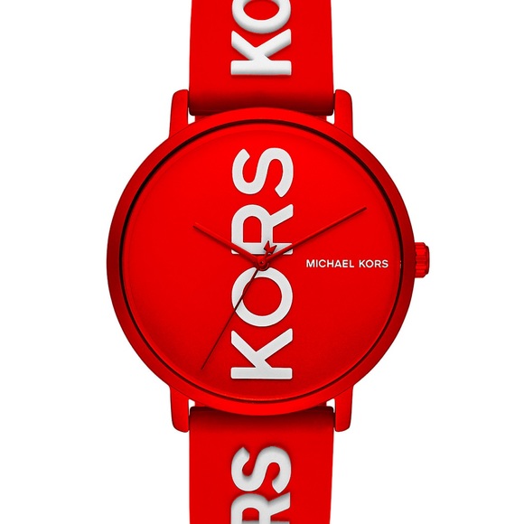 Michael Kors Accessories - Michael Kors 42mm red orange silicone watch